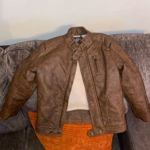 Toddler boys Brown leather jacket. Size 4/5